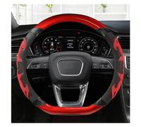 Steering Hood 38CM D Shape Carbon Fiber Leather Car Steering Wheel Cover For A1 A3 A4L A6L A3 Q2L Q3 Q5L Q7 A5 A7 For TT Wheel Cover(Black Red 4pcs)