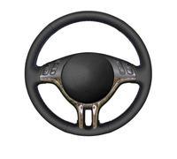 Steering Hood Car Steering Wheel Cover DIY For BMW 3 Series E46 2000-2005 For E53 X5 1999 For 5 Series E39 2000-2003 Wheel Cover(Black thread)
