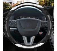 Steering Hood Car Steering Wheel Cover O Shape D Shape 38CM Leather Car Accessories For Seat For Altea For Arona For Ibiza 6l 6j Wheel Cover(White O Shape)