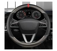 Steering Hood Carbon Fiber Leathe Car Steering Wheel Cover For Seat For Leon 5F Mk3 2013-2021 For Ibiza 6J For Tarraco Auto Accessories Wheel Cover(GREY O SHAPE)
