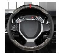 Steering Hood Carbon Fiber Leather Car Steering Wheel Cover 38CM Car Interior Accessories For Suzuki For Swift For Grand For Vitara Wheel Cover(Black)