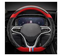 Steering Hood D Shape Car Steering Wheel Cover For VW For Sharan For Passat For Caddy For Touran For Tiguan 2015-2021 2022 Wheel Cover(Red)