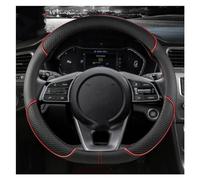 Steering Hood D Shape PU Leather Car Steering Wheel Cover Steering Wheel Protective Cover For Kia For Seltos For Soul For Rio 3 4 5 Wheel Cover(Red)