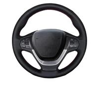 Steering Hood DIY Genuine Leather Car Accessories Steering Wheel Cover For BMW X3 F25 2010-2017 For X4 F26 2014 Car Interior Wheel Cover(Orange Thread)