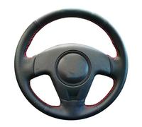 Steering Hood DIY Hand-Stitched Black Artificial Leather Car Steering Wheel Cover Car Accessories For Seat For Ibiza 2004 2006 Wheel Cover(Black thread)