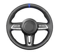 Steering Hood DIY Hand-Stitched Car Steering Wheel Cover Artificial Leather For Mazda 3 For Axela 2019 2020 CX-30 2020 MX-30 2020 Wheel Cover(Yellow Thread)