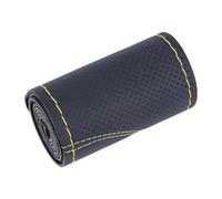 Steering Hood DIY Manualsewing Car Steering Wheel Cover Universal 38cm Braiding Cover Breathable Anti-Slip Steering Wheel Cover Wheel Cover(Yellow Thread)