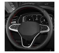 Steering Hood DIY Microfiber Leather Car Steering Wheel Cover Car Accessories For VW For Atlas For Golf 8 Mk8 For Polo For Jetta Wheel Cover(Blue Thread)