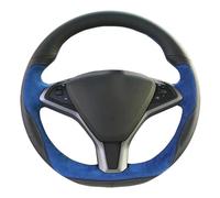 Steering Hood DIY Suede Genuine Leather Car Accessories Steering Wheel Cover For Tesla For Model S For Model X Car Interior Wheel Cover