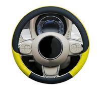Steering Hood For Fiat 500 PU Leather 37CM Car Steering Wheel Cover Auto Interior Accessories Anti-Slip Protective Cover Wheel Cover(Yellow)