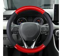 Steering Hood Genuine Leather Car Steering Wheel Cover For Toyota For Auris For Prius For Yaris For Avensis Auto Accessories Wheel Cover(Red)