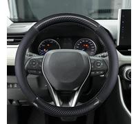 Steering Hood Genuine Leather Car Steering Wheel Cover For Toyota For Auris For Prius For Yaris For Avensis Auto Accessories Wheel Cover(Black)
