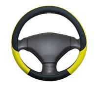Steering Hood Leather Car Steering Wheel Cover Auto Interior Accessories Anti-Slip Protective Cover For Peugeot 206 207 307 Wheel Cover(Yellow)