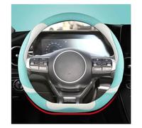 Steering Hood O Shape D Shape 38CM Leather Car Steering Wheel Cover For Kia For Sportage For Sid For Rio 3 For Soul Wheel Cover(Blue D Shape)
