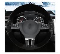 Steering Hood O Shape D Shape 38CM Plush Car Steering Wheels Cover Car Accessories For VW For Ameo For Arteon For CC For Golf 7 Wheel Cover(Black O Shape)