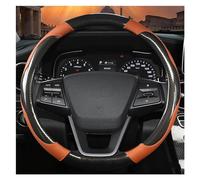 Steering Hood O Shape D Shape Car Steering Wheel Cover Leather Car Accessories For Hyundai For Santa For Cruz For Santa Fe 2022 Wheel Cover(Orage O Shape)