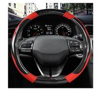 Steering Hood O Shape D Shape Car Steering Wheel Cover Leather Car Accessories For Hyundai For Santa For Cruz For Santa Fe 2022 Wheel Cover(Red D Shape)