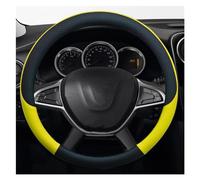 Steering Hood PU Leather Car Steering Wheel Cover Auto Interior Accessories For Dacia For Sandero For Stepway For Logan Wheel Cover(Yellow)