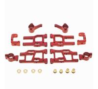 Steering Knuckle Block Suspension Arm Set Upgrade Compatible with 1 10 Scale RC Model Cars Compatible With PTG 2 Racing Chassis Spare Parts Accessories(Red)