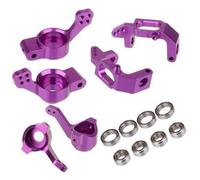 Steering knuckle For HSP 94123 94111 94107 94170 1/10 Aluminum Alloy Steering Combination Upgrade Kit Ball Bearing Remote Control Car Parts(Purple)