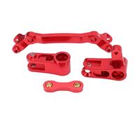 Steering Parts Set, Interchangeable Aluminium Alloy Lightweight RC Car Steering Component Strong for Big Rock for ARRMA Senton (Red)