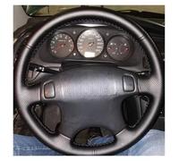 Steering Protective Cover Black Artificial Leather Car Steering Wheel Cover for CRV CR-V 1997-2001 for Accord 6 1998-2002 for Odyssey 1998-2001 Prelude Wheel Protector(Black Thread)