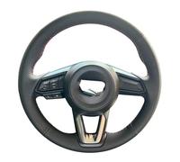 Steering Protective Cover DIY Black Faux Leather Car Steering Wheel Cover For Mazda 3 Onxeira CX4 Atenza CX5 CX30 Interior Accessories Comfortable Wheel Protector(White Thread)