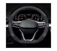 Steering Protective Cover For SEAT Leon Ibiza 2 Ateca Arona Exeo Arosa Tarraco Mii Carbon fiber Suede Leather Car Steering Wheel Cover Auto Accessories Wheel Protector(D Carbon White)