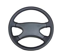 Steering Protective Cover Hand-stitched Black Artificial Leather Car Steering Wheel Cover for Lada Niva 2006-2017 2107 1997-2012 Wheel Protector(Black Thread)