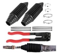 Steering Rack & Tie Rod Boots (2 Pack) | Rubber, Universal Fit | Dust Cover Set For Inner Tie Rod & Steering Gear | Replacement Ball Joint Boots For Most Cars