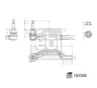 Steering rod end Front Axle Left 183508 FEBI BILSTEIN for MERCEDES-BENZ GLA EQA