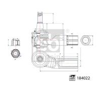 Steering rod end Front Axle Left 184022 FEBI BILSTEIN for VW SKODA SEAT CUPRA