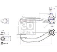 Steering rod end Front Axle Left 186128 FEBI BILSTEIN for VW MAN