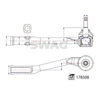 Steering rod end Front Axle Right 33 10 4562 SWAG for CITROËN C3 III C3 III Van