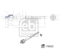 Febi Bilstein 178325 Front Left Right Inner Tie Rod Fits Renault Espace Talisman