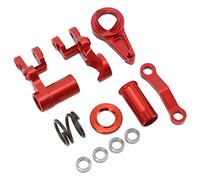 Steering Servo Protection, Aluminium Alloy, Stable and Smooth Operation, RC Steering Set for RC Car SLASH 1/10 (Red)
