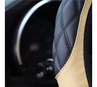 Steering Wheel 1 Leather Stereo Embroidered Comfortable Non-slip Car Steering Wheel Cover Without Inner Ring For 14.1-15 Inch Cars(Red)