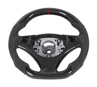 Steering Wheel, Arrow Storage Case Steering Wheel with Red Stripe Carbon Fiber Suede Automotive for 3 Series E90 E92 E93 M3 E82 E88 2006-2013