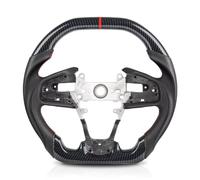 steering wheel assembly Compatible With Civic Gen 10th 2016 2017 2018 2019 2020 Carbon Fiber Steering Wheel Assembly Accessories(Flat)