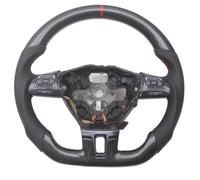 Steering wheel assembly Compatible With VW For Tiguan 2009 2010 2011 2012 2013 2014 2015 Car Replacement With PU D Shape Carbon Fiber Steering Wheel