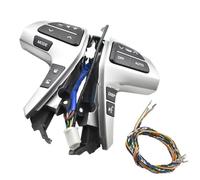 Steering Wheel Button For Toyota HILUX 2011-2015 Buttons Bluetooth Phone Wheel Audio Control Switch With Wire 84250-0E220 84250-0K020(Silver-black Switch)