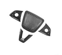 Steering Wheel Button Protective Cover for Tesla Model 3 Y YL 2023-2026, Real Carbon Fiber Interior Trim Decoration, Glossy Finish Scratch Protection, Easy Install(Glossy Carbon)