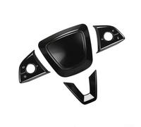 Steering Wheel Button Protective Cover for Tesla Model 3 Y YL 2023-2026, Real Carbon Fiber Interior Trim Decoration, Glossy Finish Scratch Protection, Easy Install(Glossy Black)