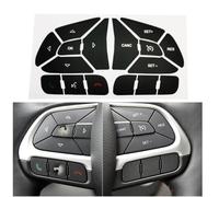 Steering Wheel Button Repair Sticker for Jeep Renegade (13-23) and Compass (17-21), Black Vinyl Decal with White Lettering, Compatible with Control Panel Buttons
