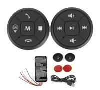 Steering Wheel Control Button, Wireless Car Remote Controller, Volume GPS Music Mode Switch with Built - in CR2025 Battery for Auto Entertainment System, Metal and ABS