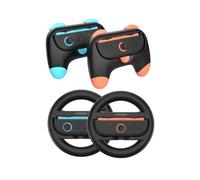 Steering Wheel & Controller Grip Kit Compatible with Nintendo Switch 2 - Ergonomic Racing Steering Wheels & Hand Grip Handles with ABS Construction & Non-Slip Texture, TNS- 5110