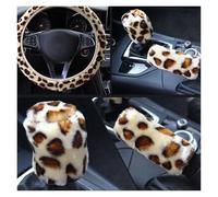 Steering Wheel Cover 1 3Pcs Set Leopard Printed Steering Wheel Cover Hand Brake Gear Protective Cap For Car Auto Accessories(PK 1pc)