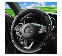 Steering Wheel Cover 1 Lambskin Stereo Embroidery Set With Artificial Diamond Steering Wheel Cover Without Inner Ring Fits 14.5-15 Inches