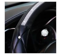 Steering Wheel Cover 1 Stereo Leather Inset Faux Diamond Flash Blingbling With Inner Ring Steering Wheel Cover For 14.5-15 Inch Car Accessories
