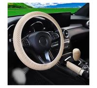 Steering Wheel Cover 14.5-15INCH 3-piece Massage Mesh Cloth Breathable Car Without Inner Ring Steering Wheel Cover Car Wheel Cover Protector(Beige)